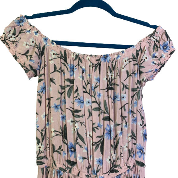 AMERICAN EAGLE Pink Floral Off-Shoulder Maxi Dress - Picture 2 of 13